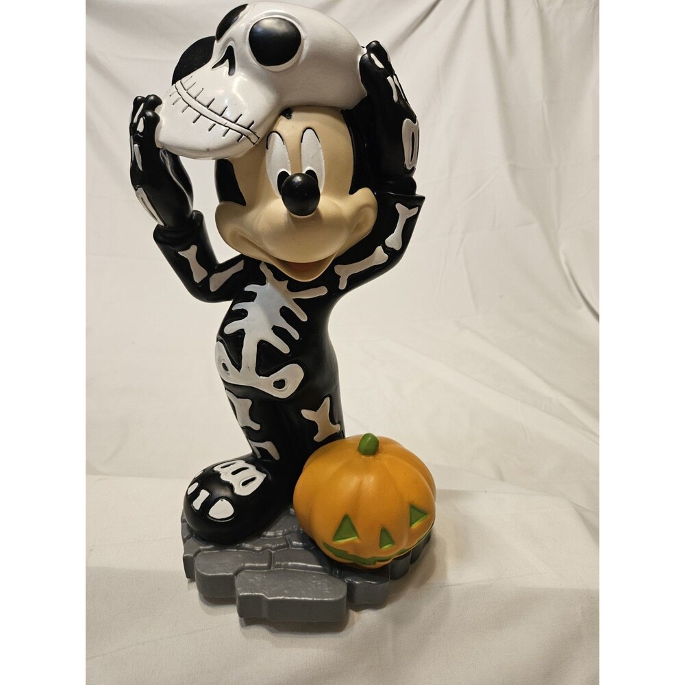 13" Disney Halloween MICKEY MOUSE SKELETON COSTUME  Pumpkin Statue Big Fig